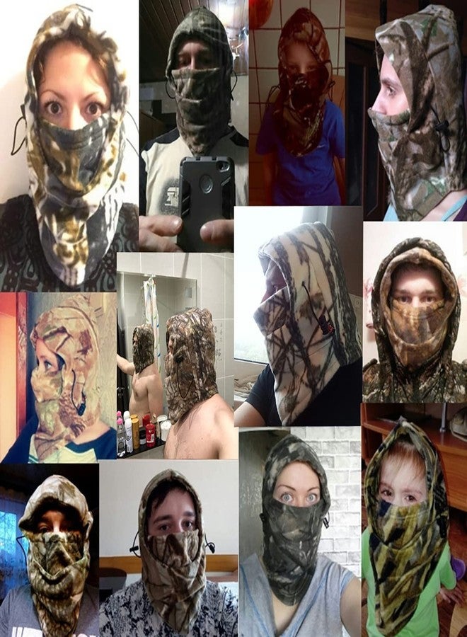 homeemoh Camo Protective Balaclava Fleece Hunting Face Mask Winter Warm Balaclava Hat Cold Weather Hood Cap for Outdoor Sports (White) - Image 5